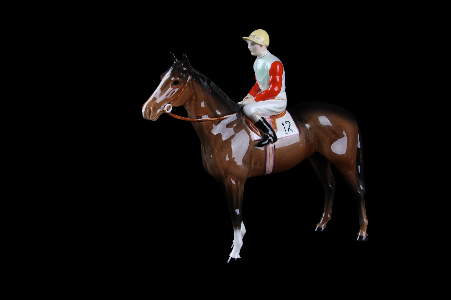 Beswick Cavalo Carrera y Jinete en Porcelana