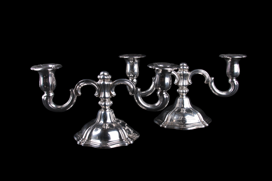 Par de Candelabros Escandinavos en Plata