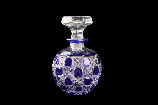 Gran Perfumero Cristal de Bohemia Azul Cobalto 1930