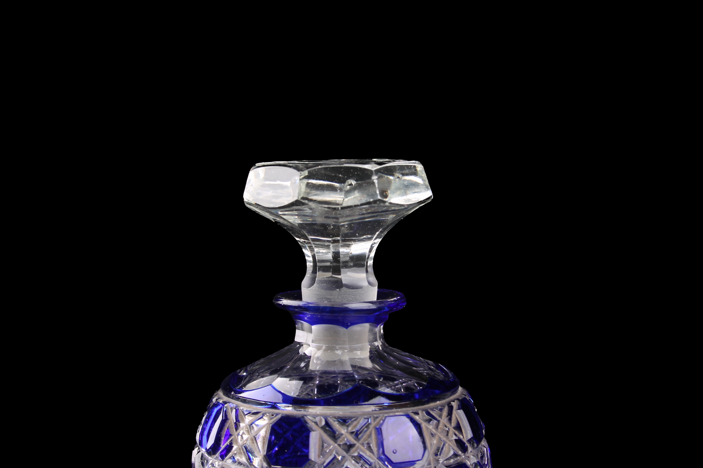 Gran Perfumero Cristal de Bohemia Azul Cobalto 1930